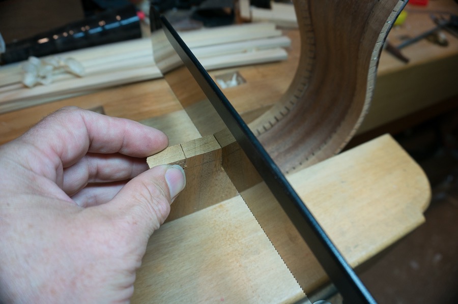 Cutting the neck block transverse brace dovetail.jpg