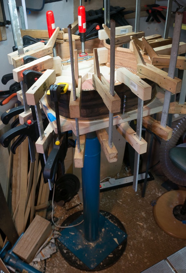 Top and sides assembly final clamp and glue onspecial work pedestal.jpg