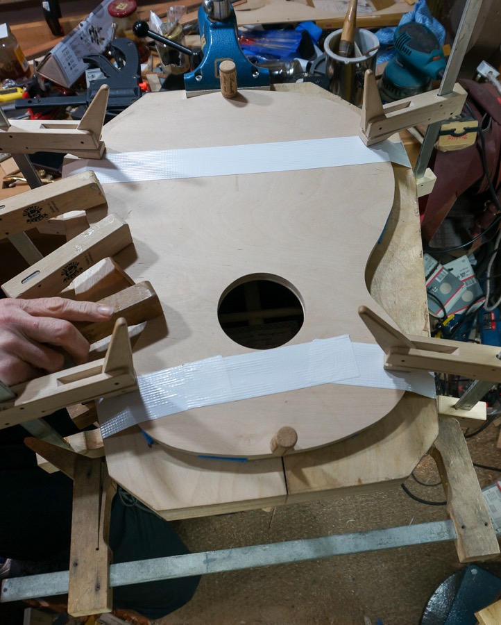 Back glued on, top up so glue doesn't run down the sides.jpg