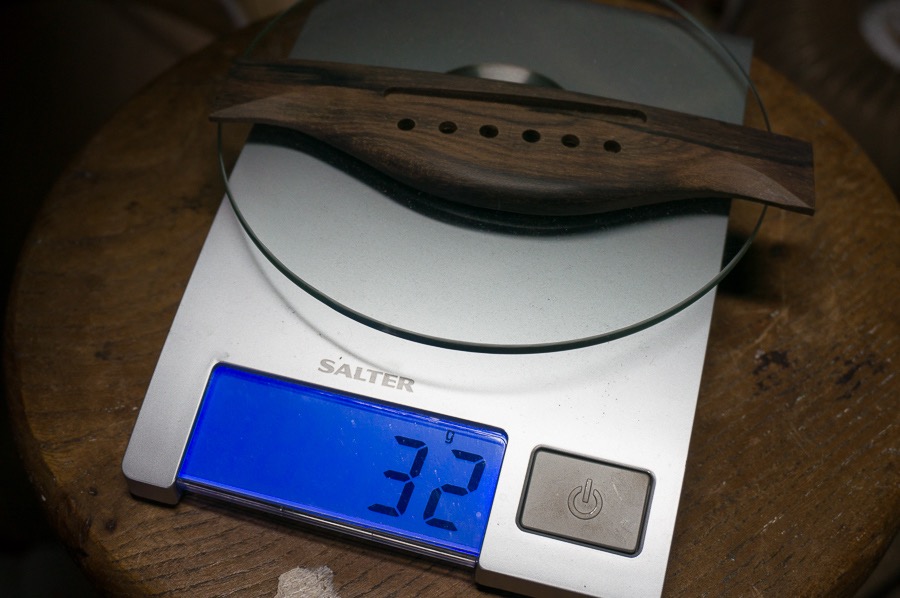 Finished 30 year old Ziricote bridge. Only 32 gram.jpg